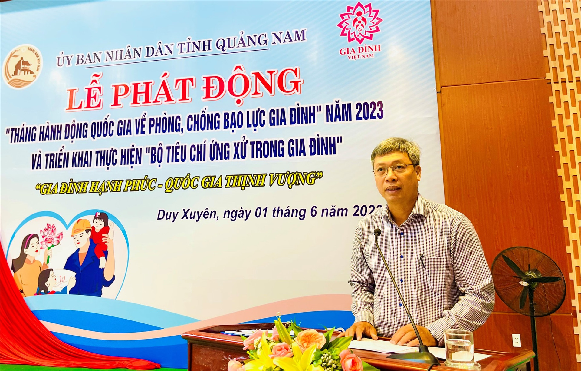 Phó Chủ tịch UBND tỉnh Hồ Quang Bửu phát biểu chỉ đạo tại lễ phát động. Ảnh: N.T