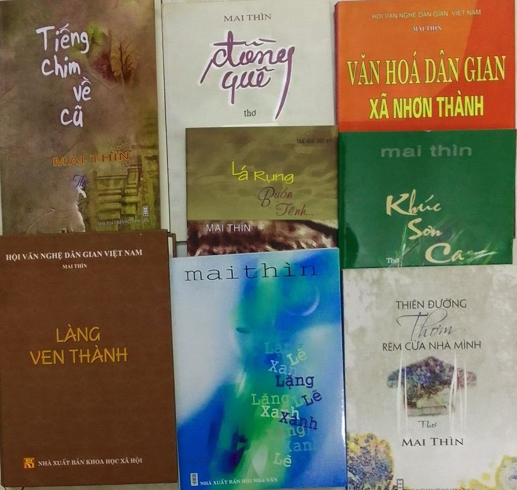 Một số tác phẩm đã xuất bản của nhà thơ Mai Thìn.