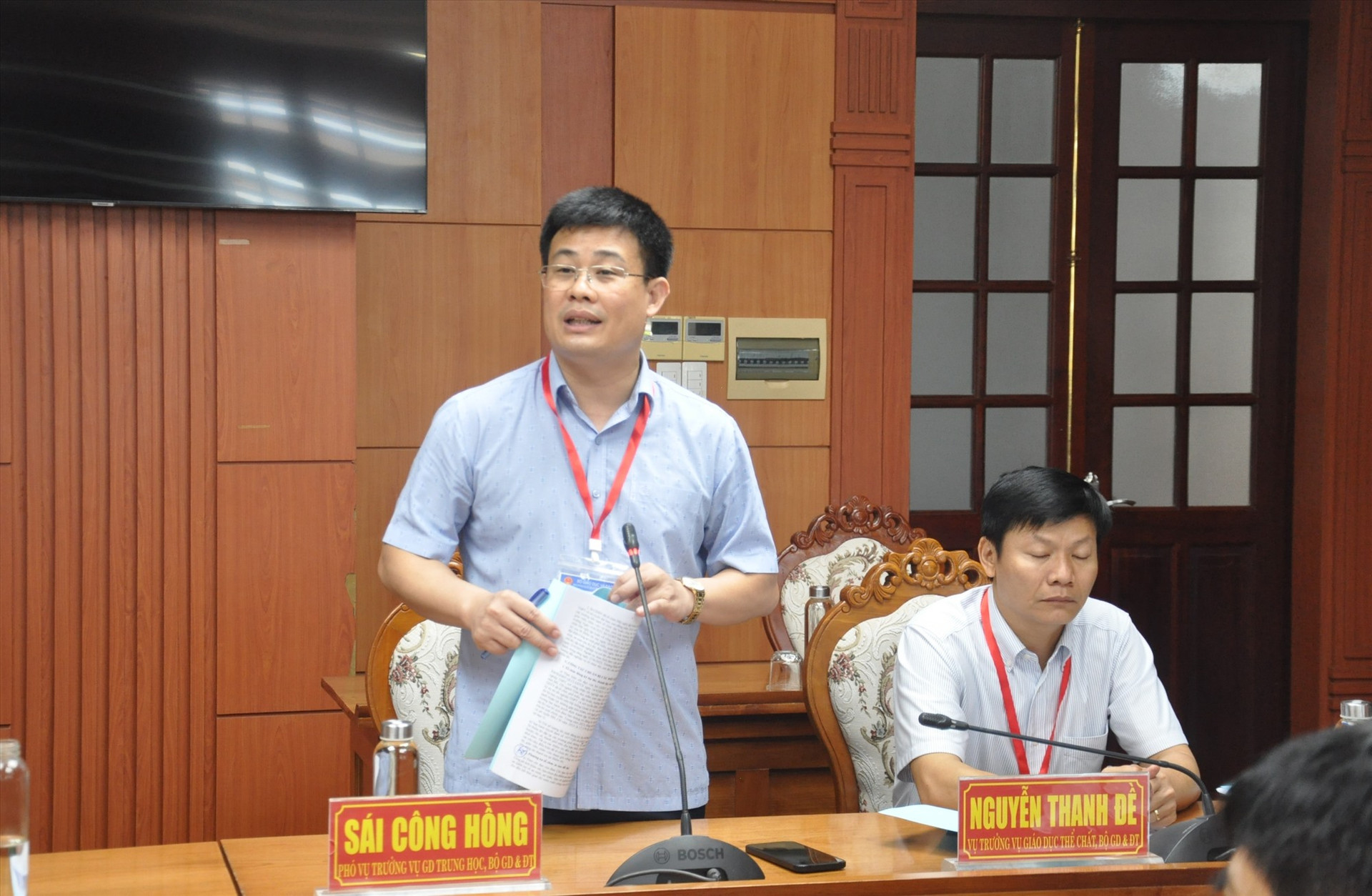 Ông Sái Công Hồng - Phó vụ trưởng Vụ Giáo dục trung học Bộ GD-ĐT cho rằng Quảng Nam bố trí số điểm thi lớn tại các địa phương miền núi tạo điều kiện cho TS. Ảnh: X.P