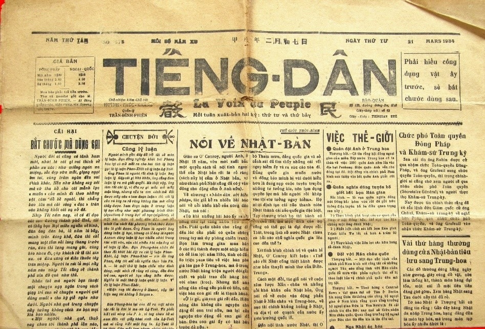 Tờ báo Tiếng Dân.