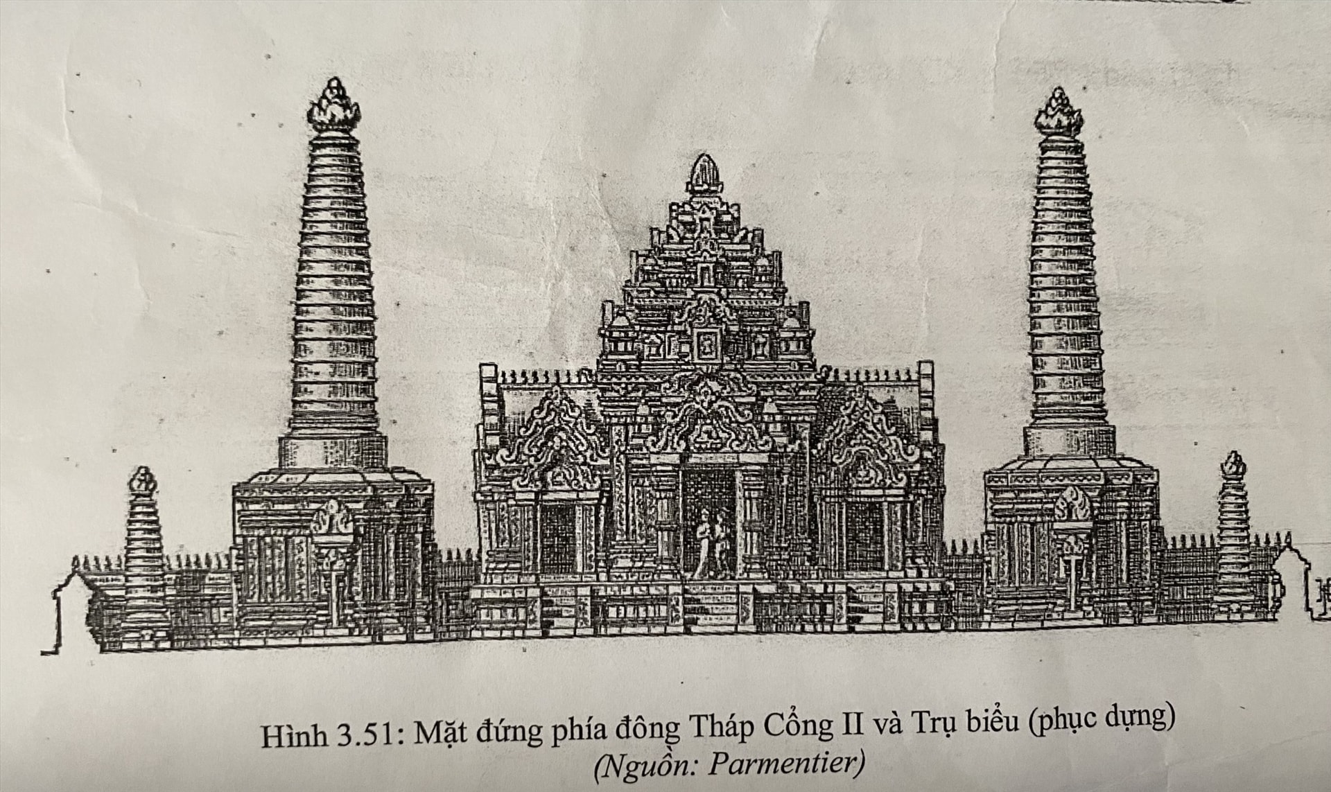 Building sketch of Dong Duong Buddhist Monastery gate The restoration is planned to start in 2024.