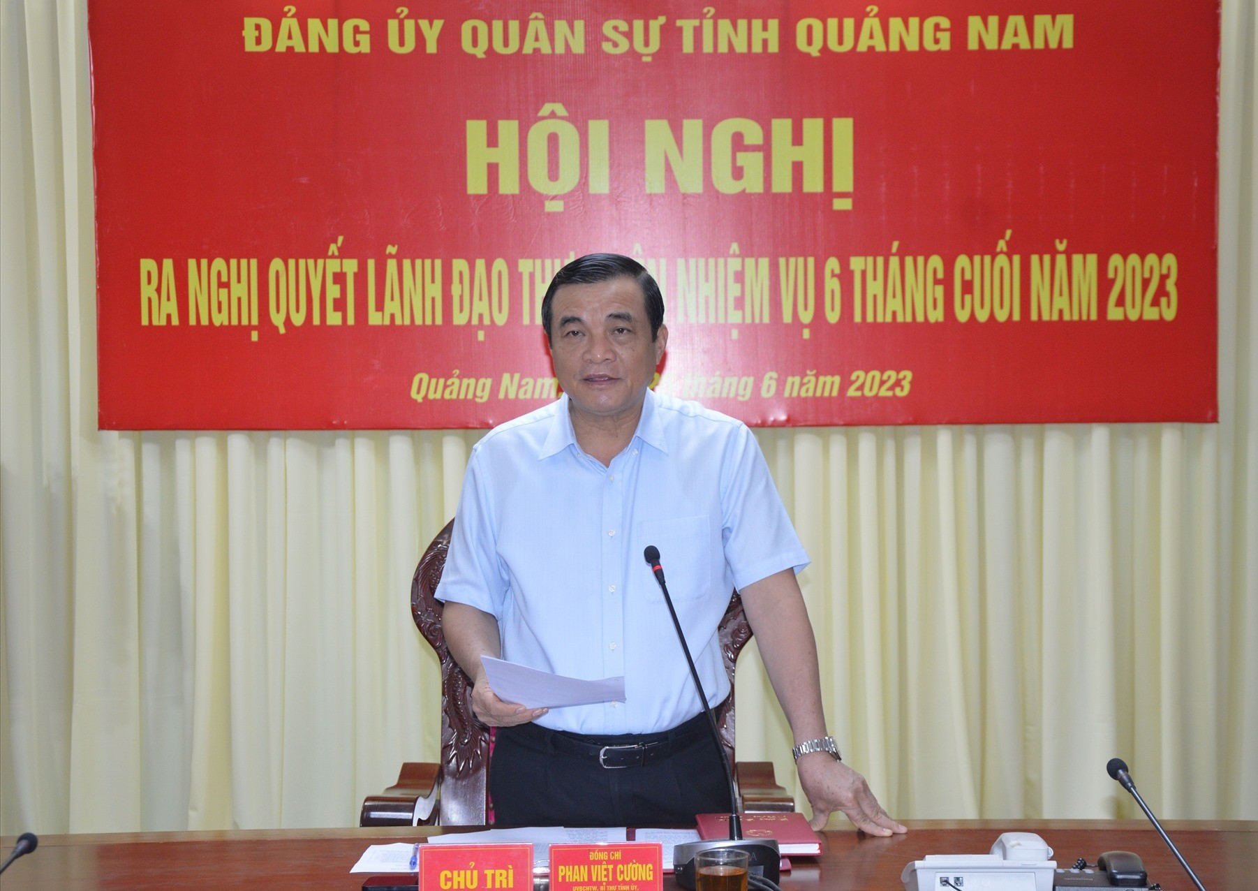 Bí thư Tỉnh ủy Phan Việt Cường phát biểu chỉ đạo tại hội nghị.