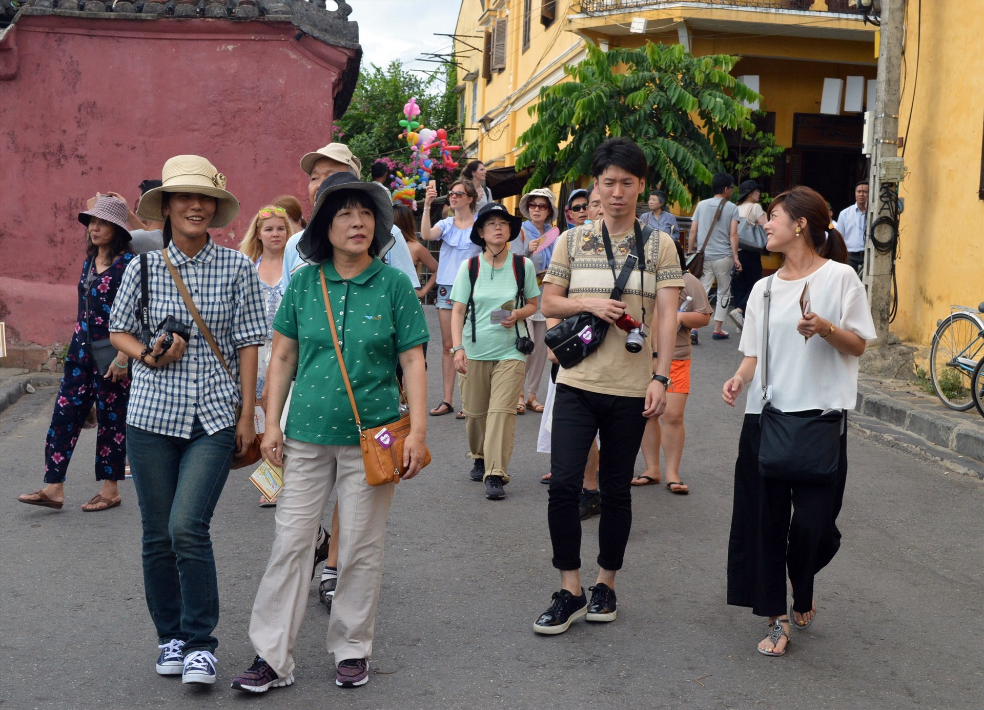 Japanese visitors in Hoi An city, Quang Nam province