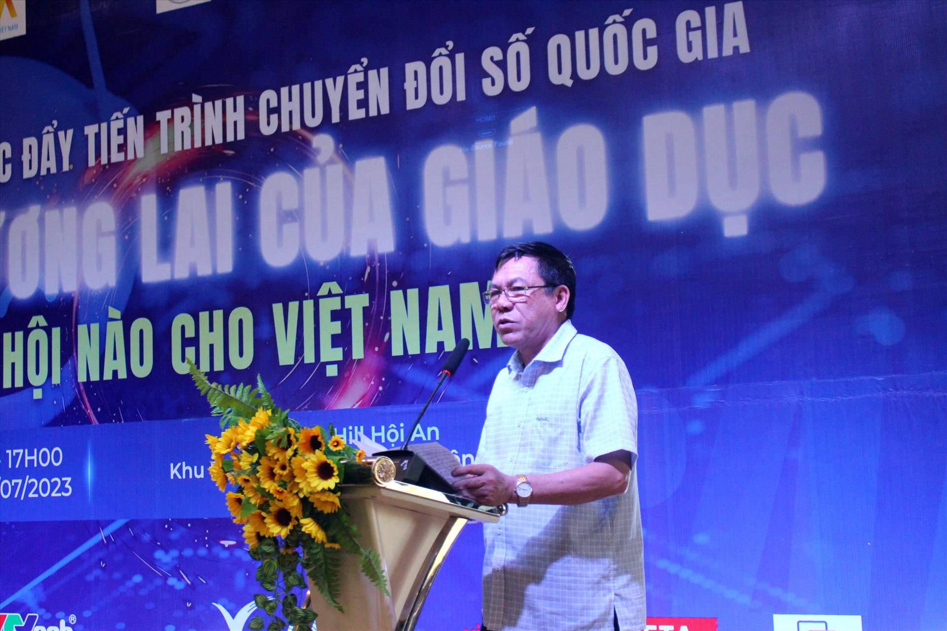 Ông Lê Đức Sảo – Phó Chủ tịch Hội Truyền thông số Việt Nam – Giám đốc Trung tâm Thông tin Truyền thông số Việt Nam phát biểu tại diễn đàn.