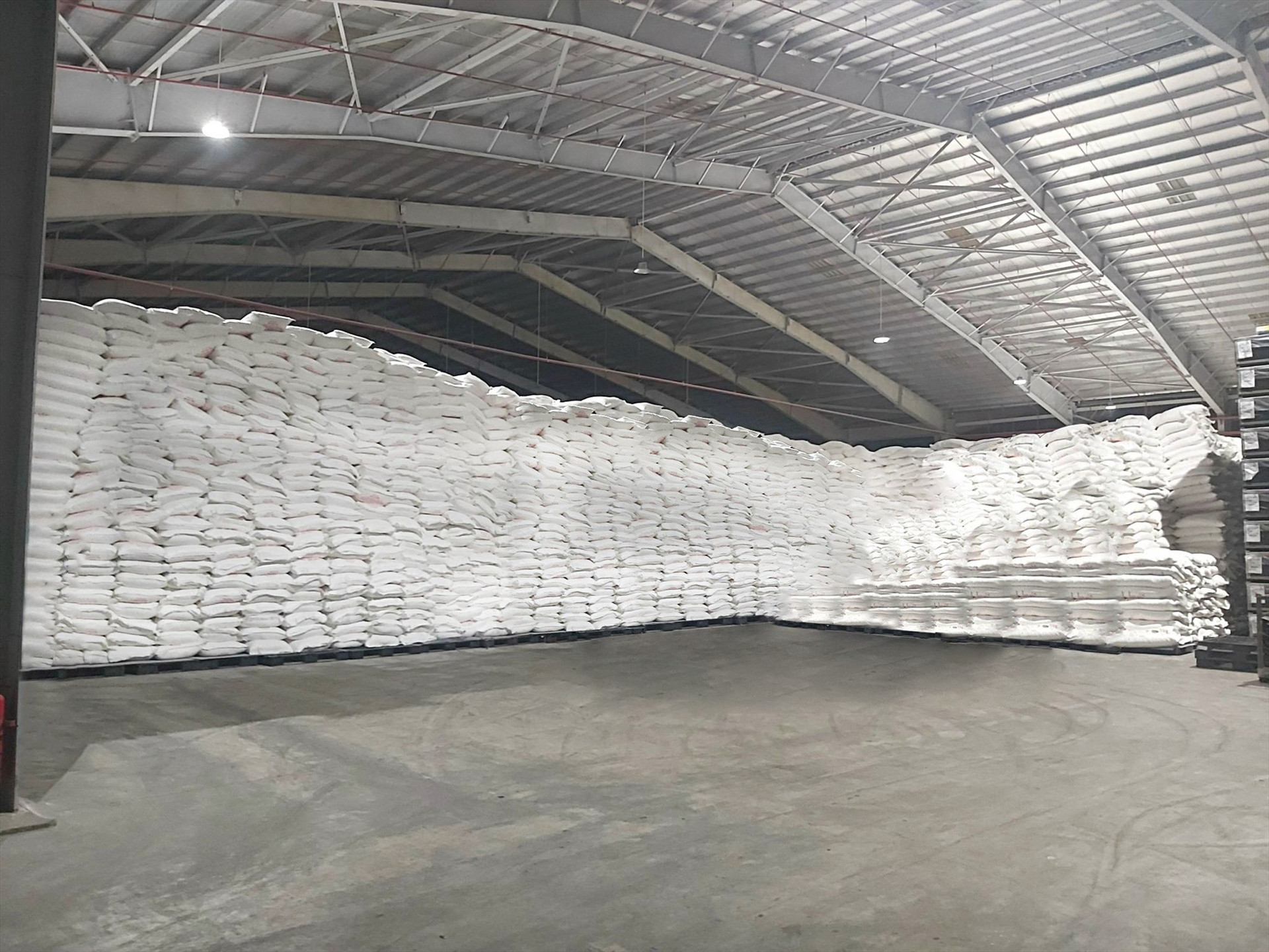 Công ty APFCO lưu trữ tinh bột sắn số lượng lớn tại cảng Chu Lai trước khi xuất khẩu.