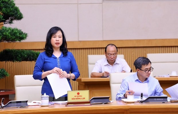 Bộ trưởng Bộ Y tế Đào Hồng Lan phát biểu. (Ảnh: Văn Điệp/TTXVN)
