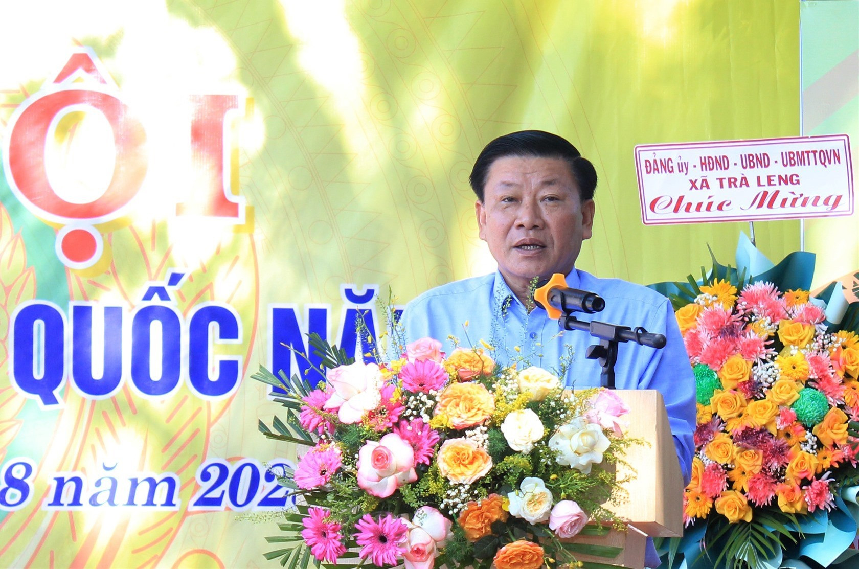 Ông Lê Thái Bình - Phó Chủ tịch Ủy ban MTTQ Việt Nam tỉnh phát biểu tại lễ khai mạc. Ảnh: T.C