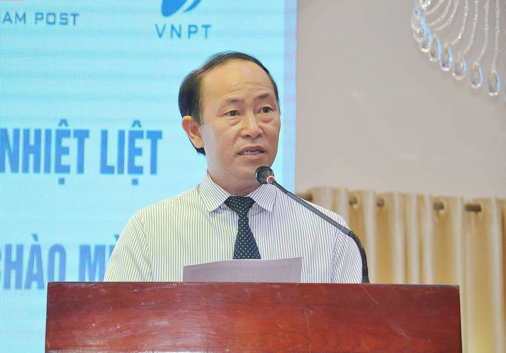 Ông Nguyễn Viết Hà - Giám đốc Viễn thông Quảng Nam phát biểu tại buổi gặp mặt. Ảnh: VINH ANH