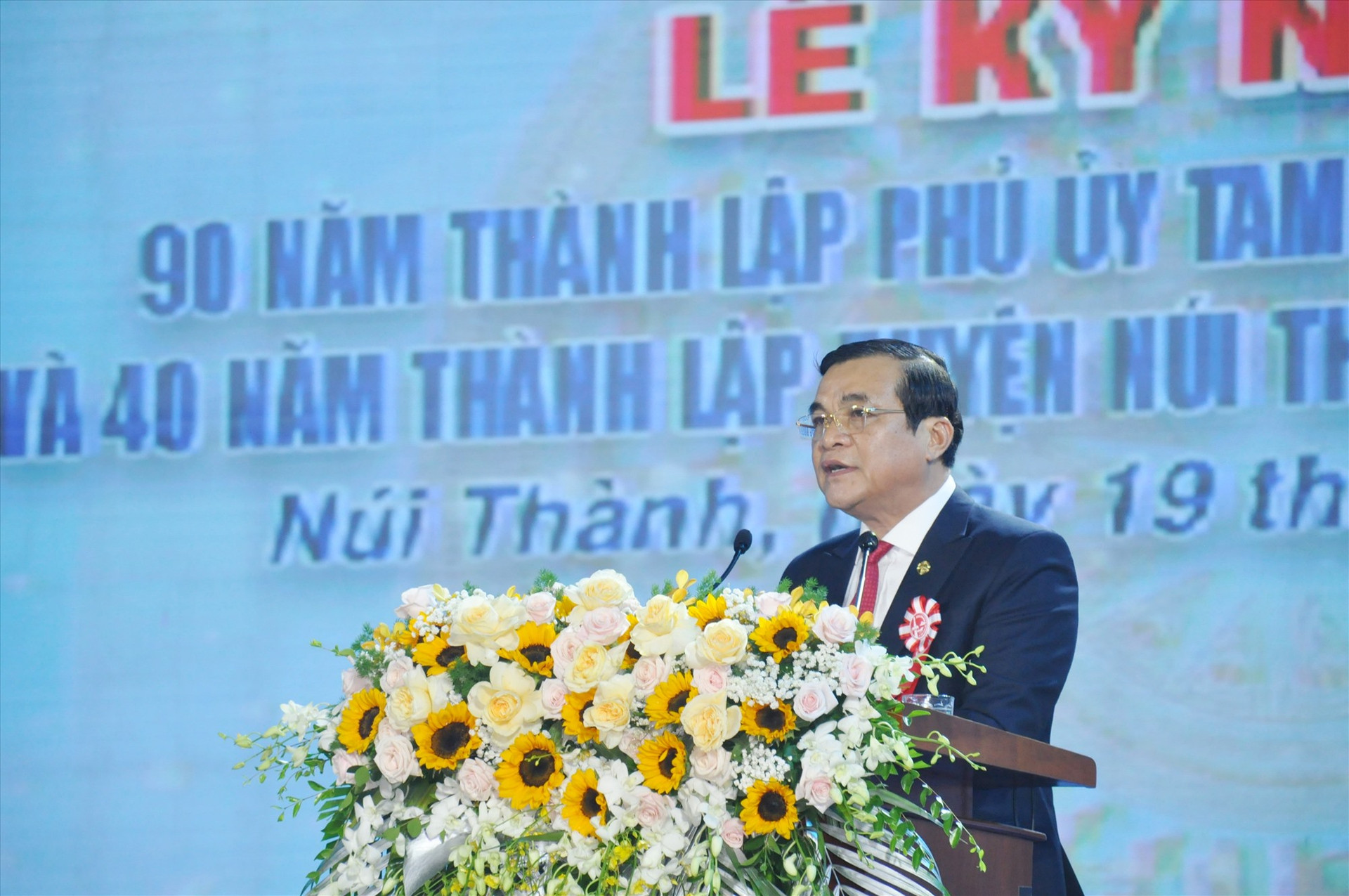Ủy viên Trung ương Đảng, Bí thư Tỉnh ủy Phan Việt Cường phát biểu tại lễ kỷ niệm. Ảnh: Đ.V
