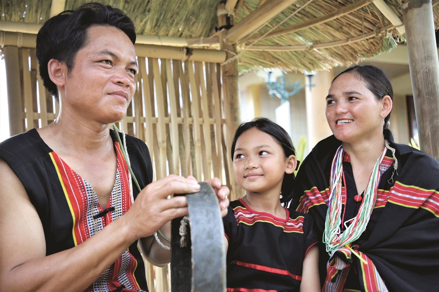 A family taking part in the festival