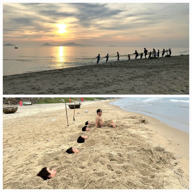 Trawling and burying in the sand in Tan Thanh