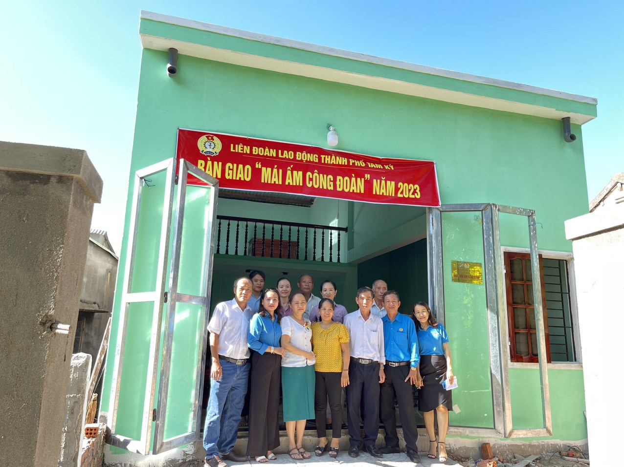 Căn nhà “mái ấm công đoàn” của chị Nguyễn Thị Gái vừa hoàn thành. Ảnh: D.L