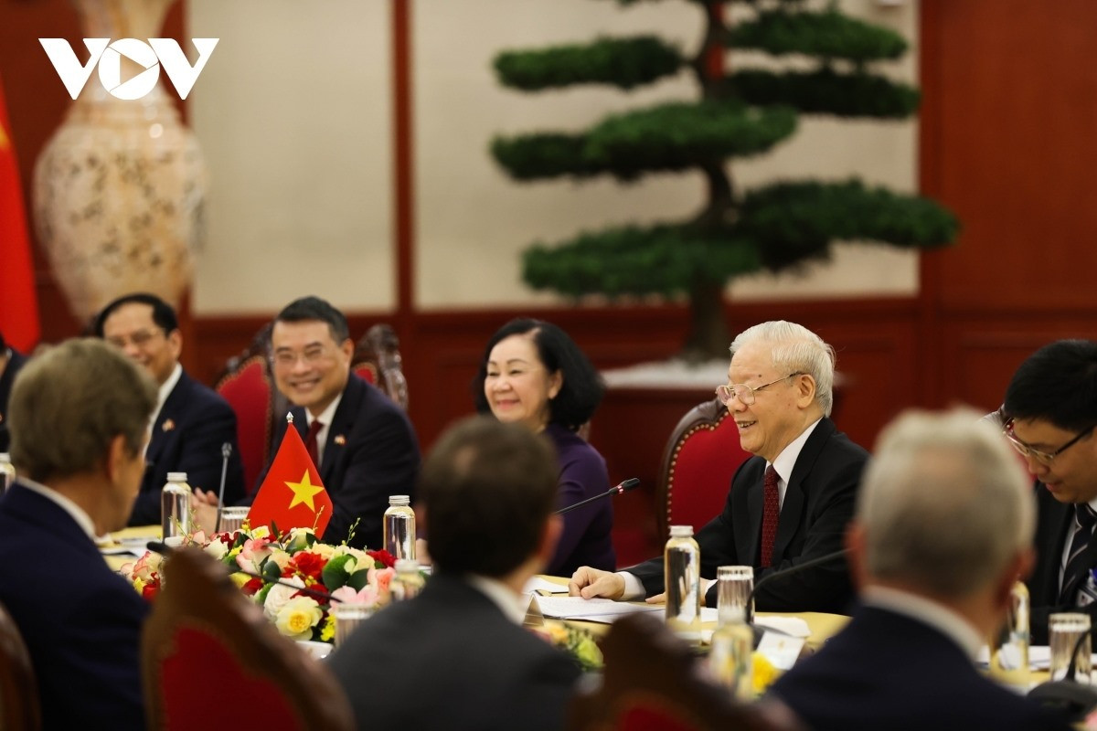 Party General Secretary Nguyen Phu Trong stresses the need for the two countries to continue to implement guilding principles that define Vietnam - US relations