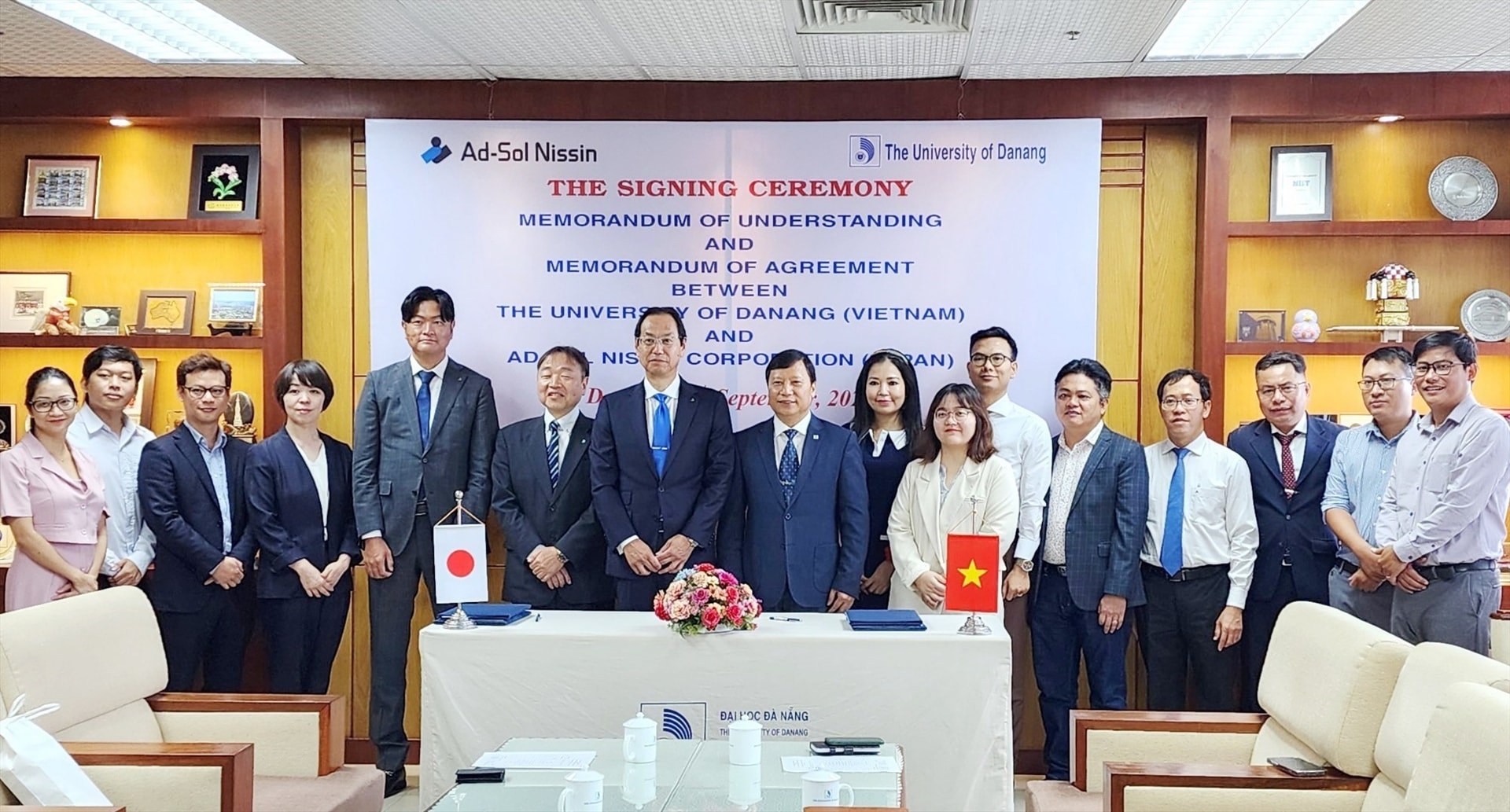 Signing ceremony between the University of Da Nang and Ad-sol Nissin Corporation