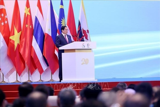 Prime Minister Pham Minh Chinh speaks at opening ceremony of CAEXPO and China-ASEAN Business and Investment Summit. (Photo: VNA)