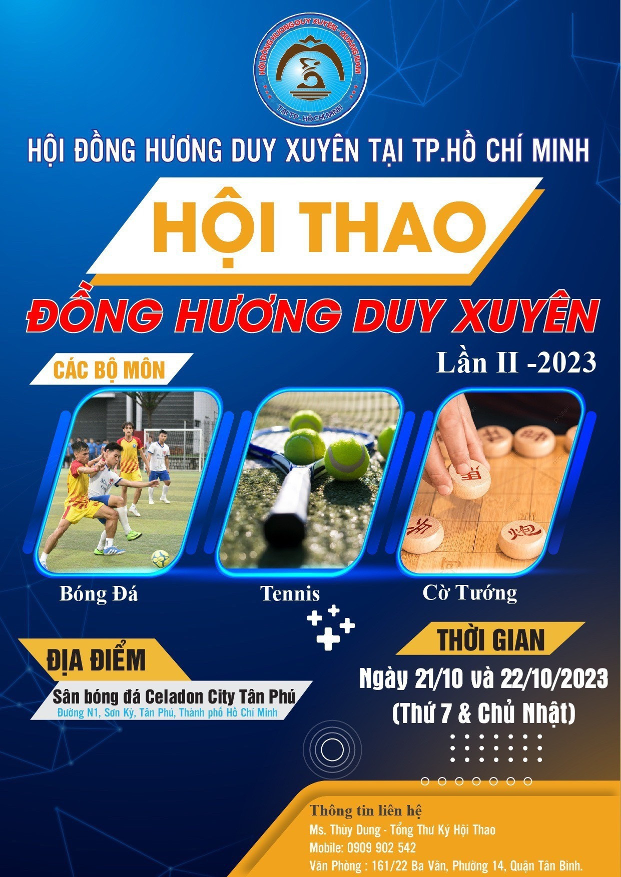 Poster Hội thao đồng hương Duy Xuyên tại TP.Hồ Chí Minh diễn ra vào tháng 10 sắp tới. Ảnh: BTC