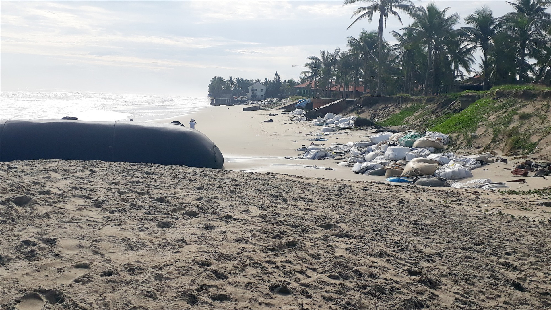 Tình trạng bãi biển Cửa Đại bị sạt lở đã phát hiện từ lâu, gây thiệt hại tài sản và mất an toàn cho người dân.
