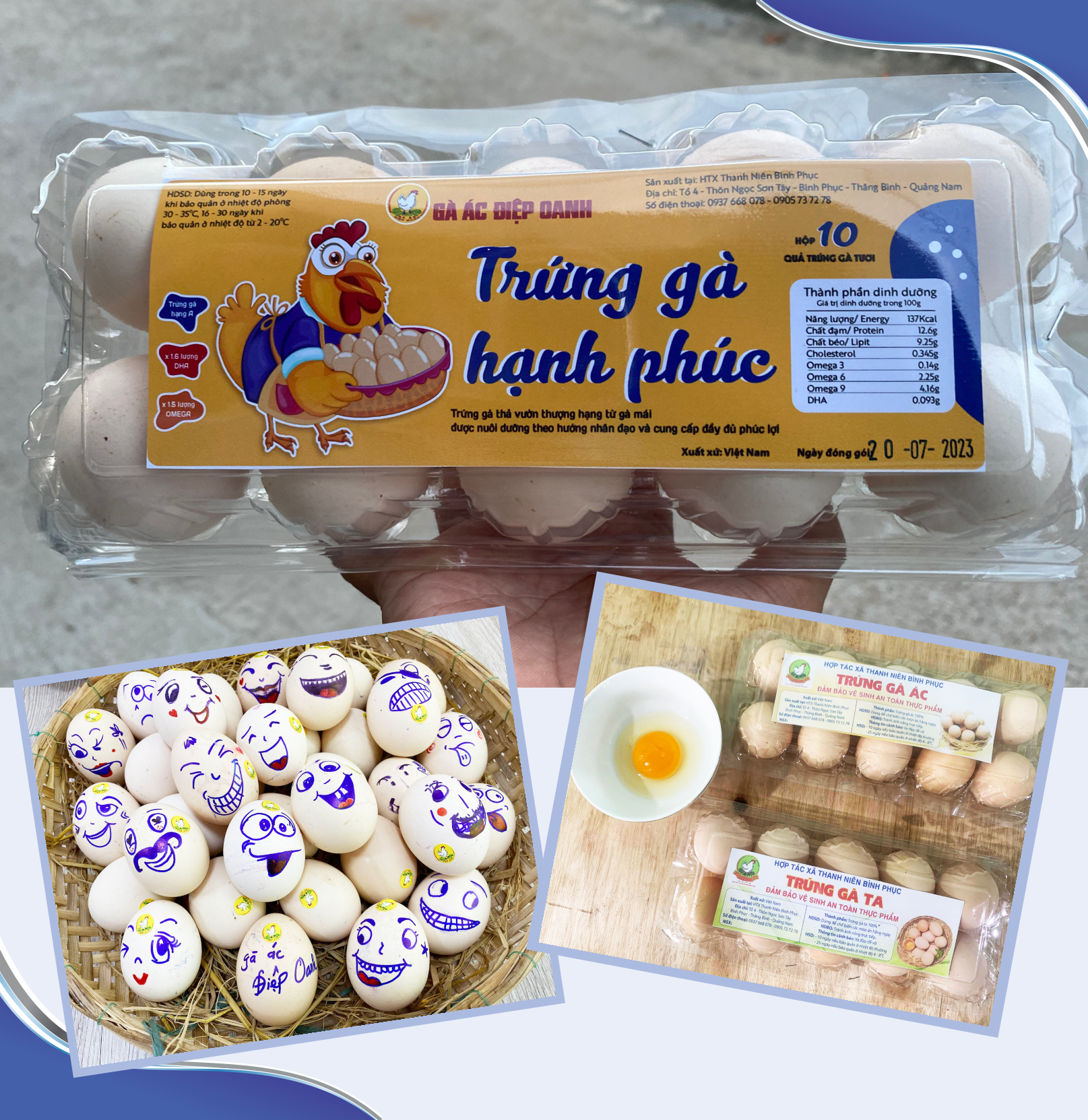 Sản phẩm trứng gà vui vẻ có được qua quá trình nuôi truyền thống, thuần tự nhiên cho con gà. Ảnh: PHAN VINH