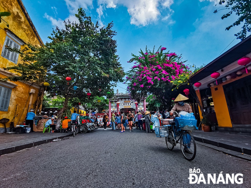 Hoa giấy đua nhau khoe sắc trên từng con đường, ngõ nhỏ, vẽ nên khung cảnh giản dị, bình yên.