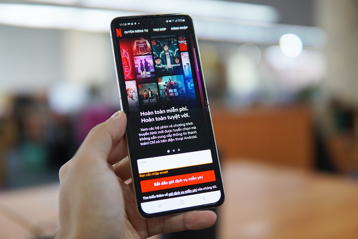 Gói miễn phí được Netflix cung cấp tại Việt Nam từ tháng 11/2021 trên điện thoại Android.