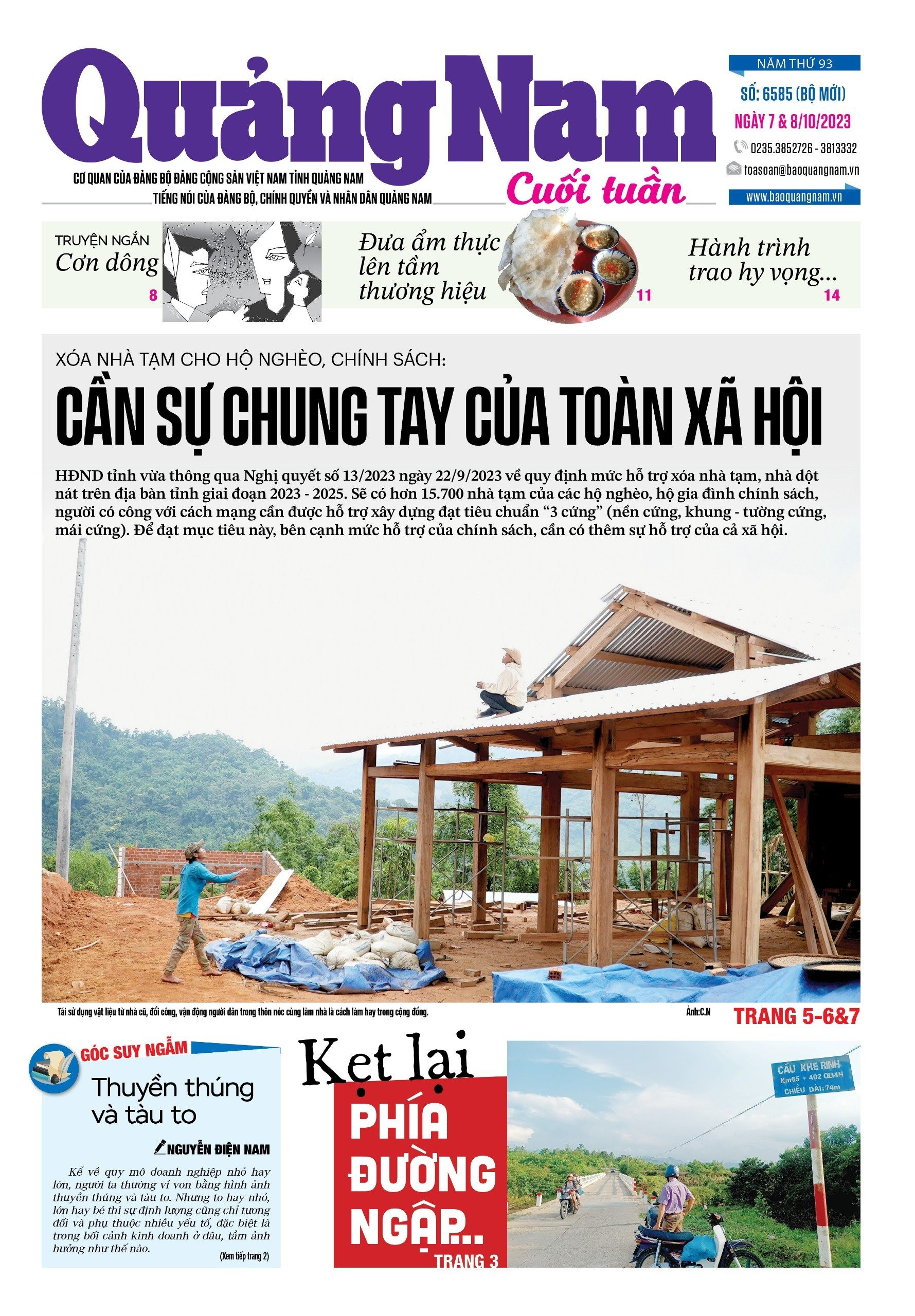 Trang 1 tờ Quảng Nam cuối tuần (7&8/10).