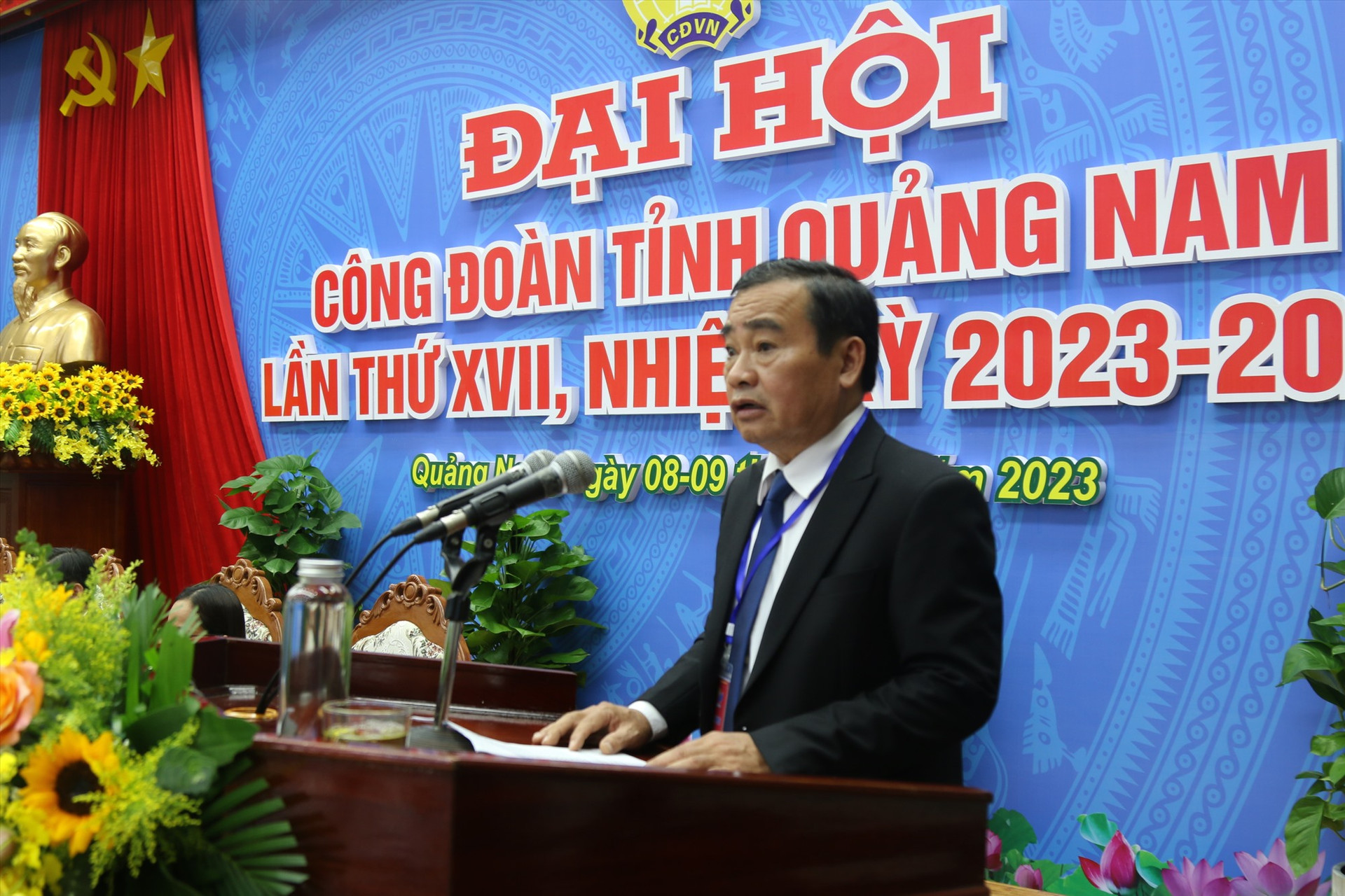 Ông Phan Xuân Quang tái đắc cử chức danh Chủ tịch Liên đoàn Lao động tỉnh. Ảnh: D.L