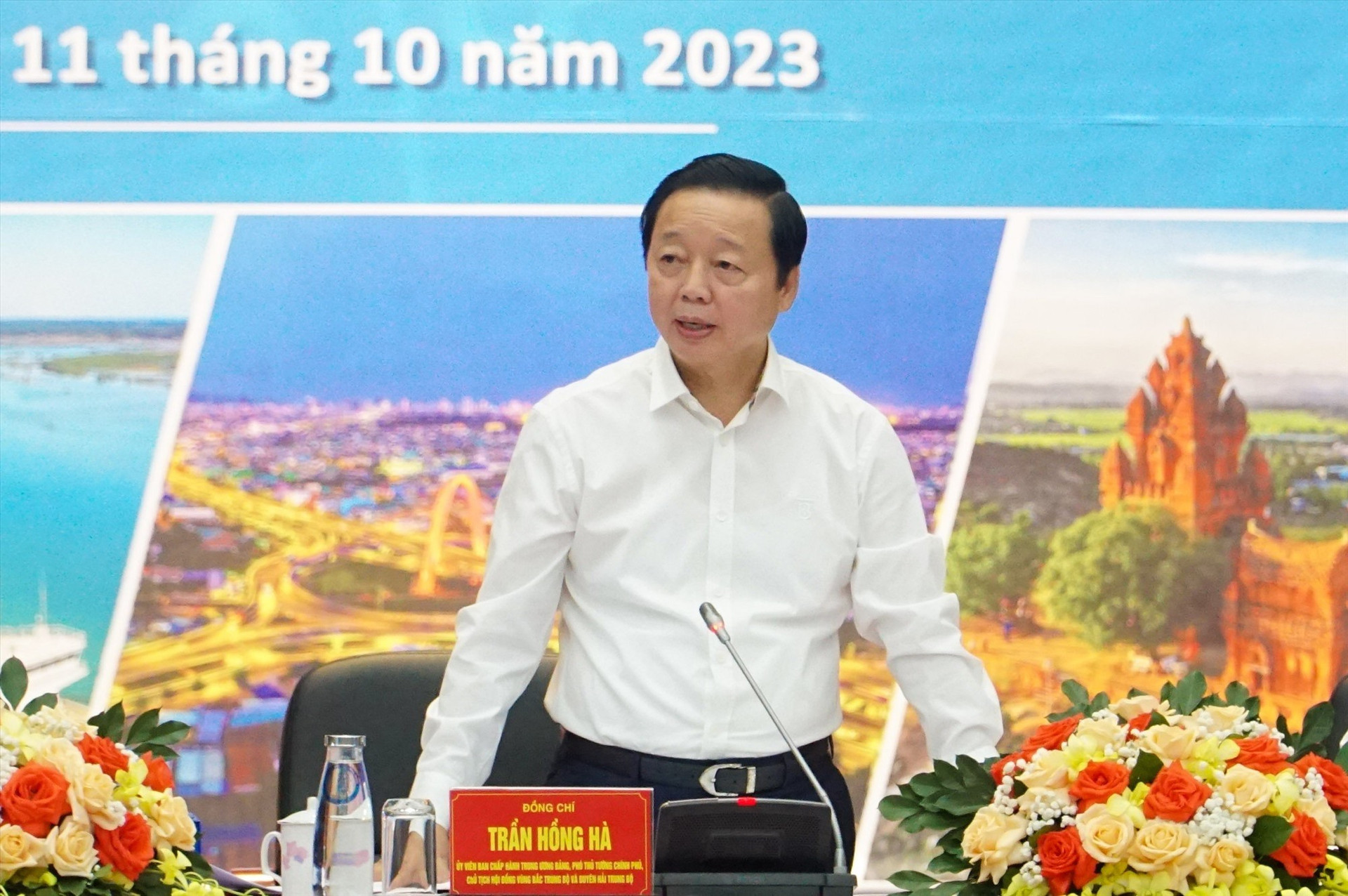 Phó Thủ tướng Chính phủ Trần Hồng Hà phát biểu kết thúc hội nghị. Ảnh: Q.T