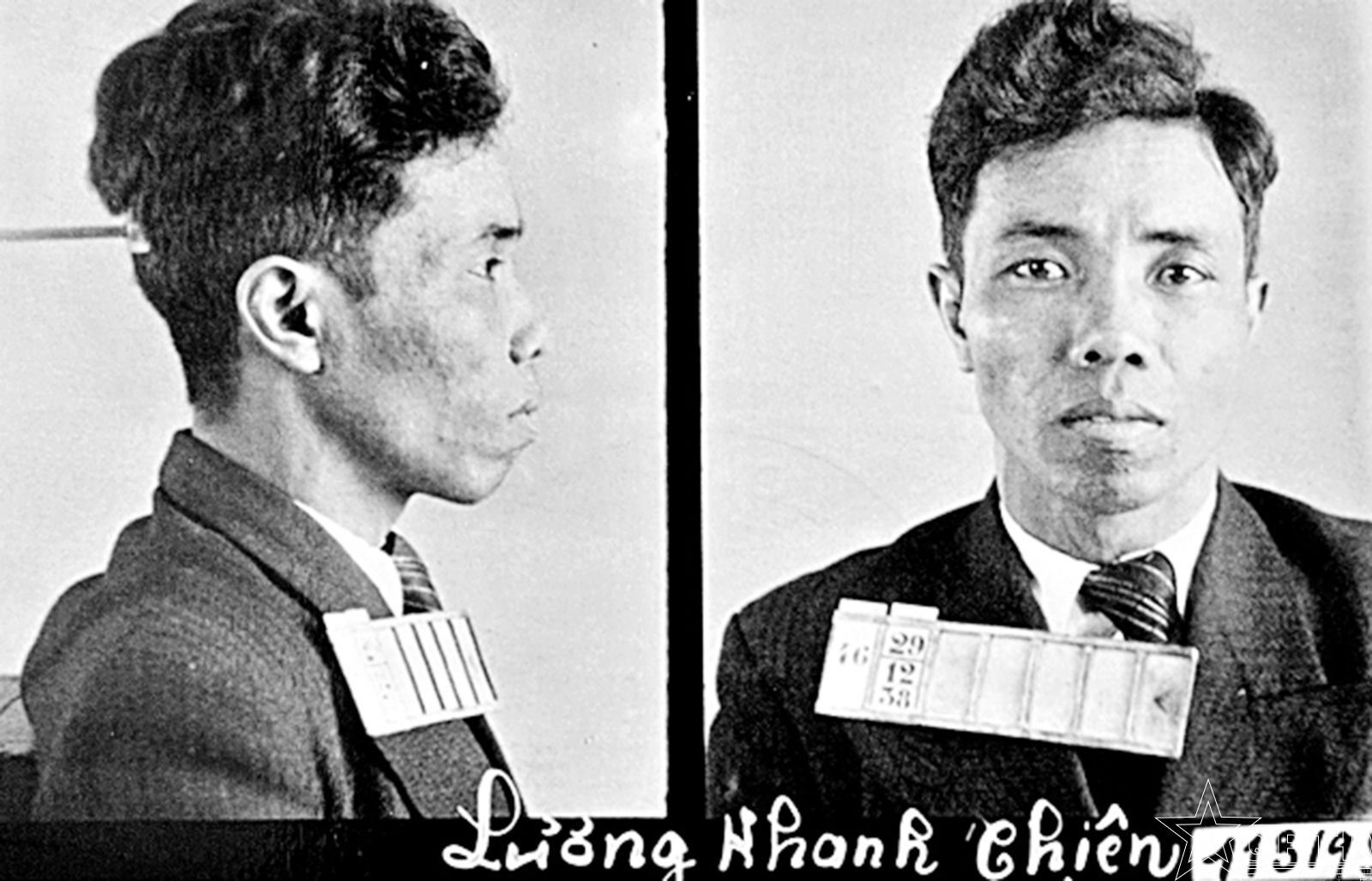 Ảnh đồng chí Lương Khánh Thiện do Mật thám Pháp chụp trước khi bị bắt giam tại Nhà tù Hỏa Lò.