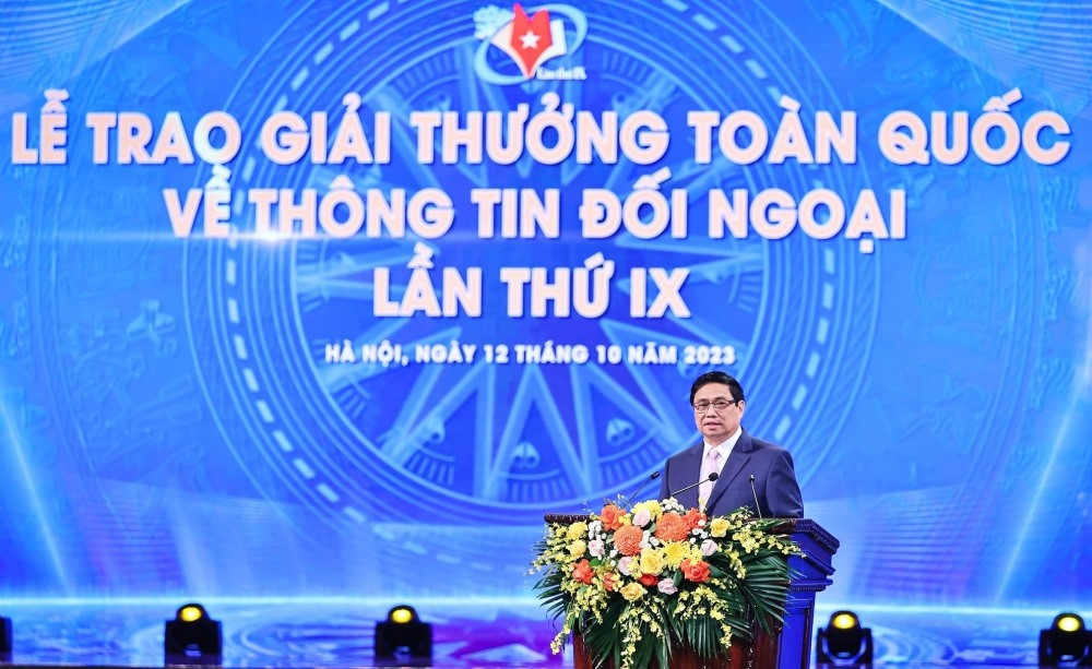 Thủ tướng Phạm Minh Chính phát biểu tại lễ trao giải. Ảnh: VOV