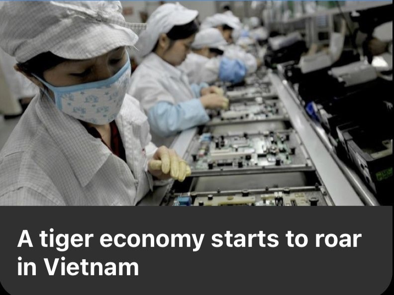 An article titled “A tiger economy starts to roar in Vietnam” is published on Asia Times