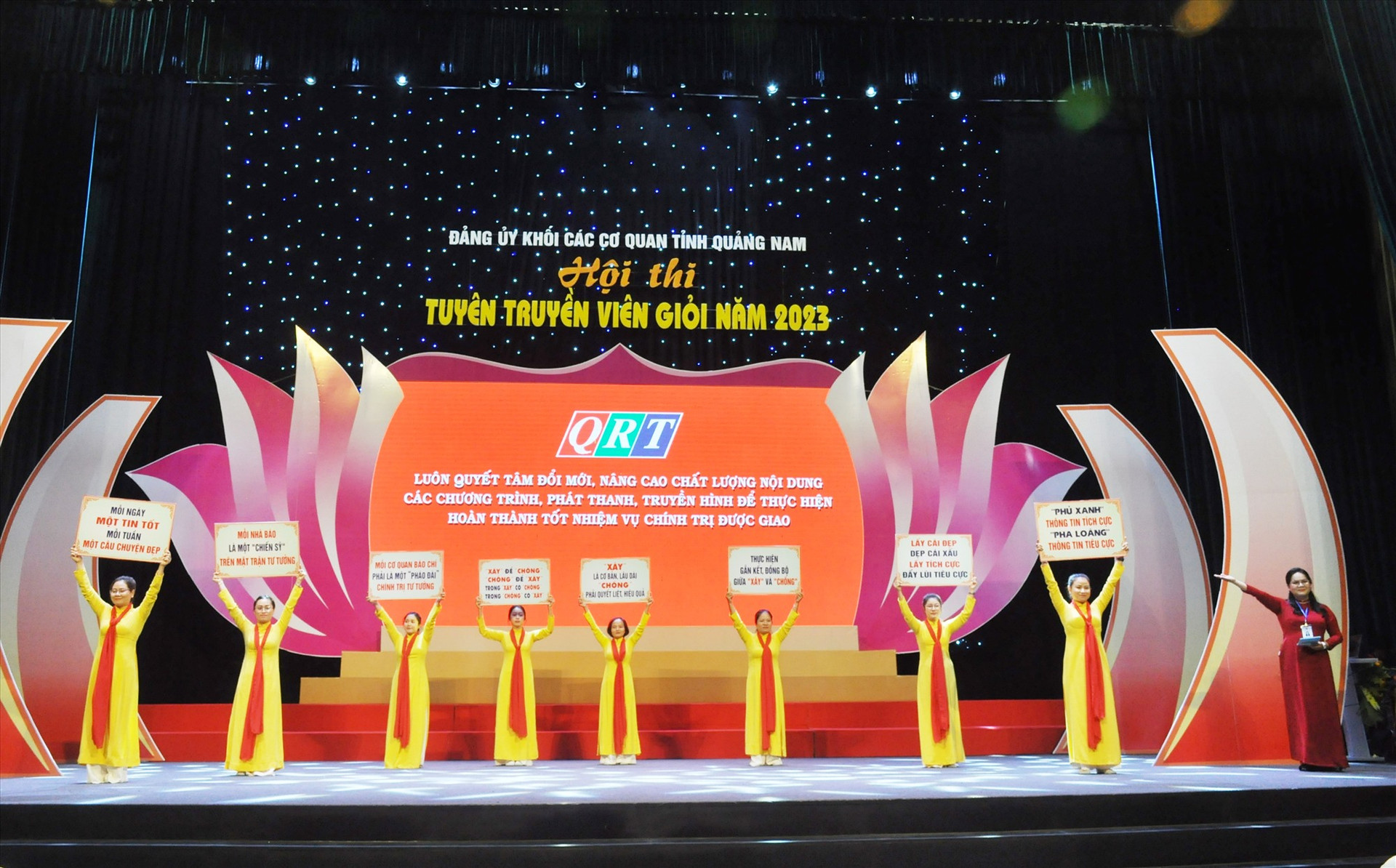 Đảng bộ QRT tham gia hội thi Tuyên truyền viên giỏi Đảng bộ Khối các cơ quan tỉnh năm 2023 và đoạt giải Nhất. Ảnh: N.Đ
