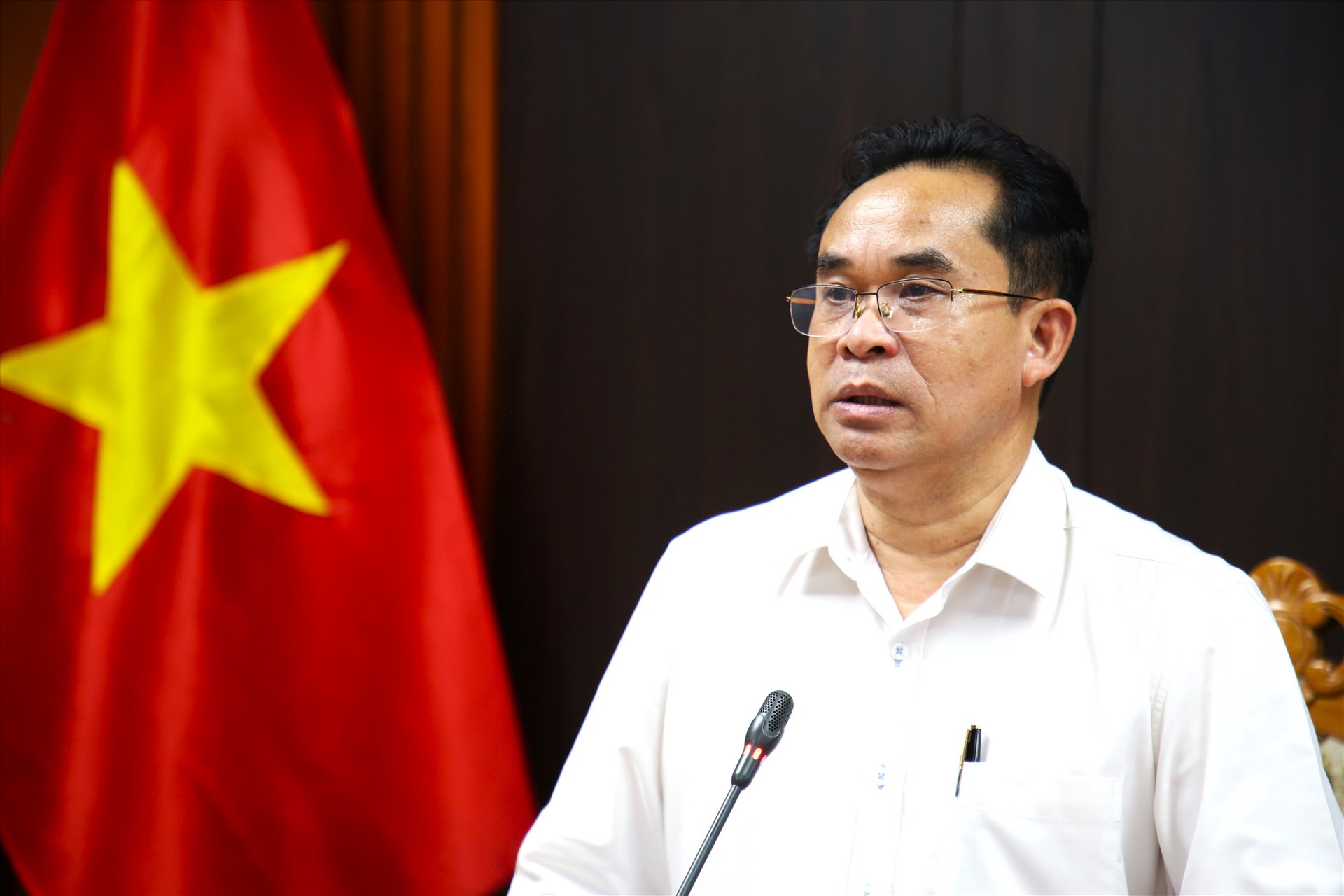 Phó Chủ tịch UBND tỉnh Trần Anh Tuấn phát biểu chỉ đạo. Ảnh: A.N