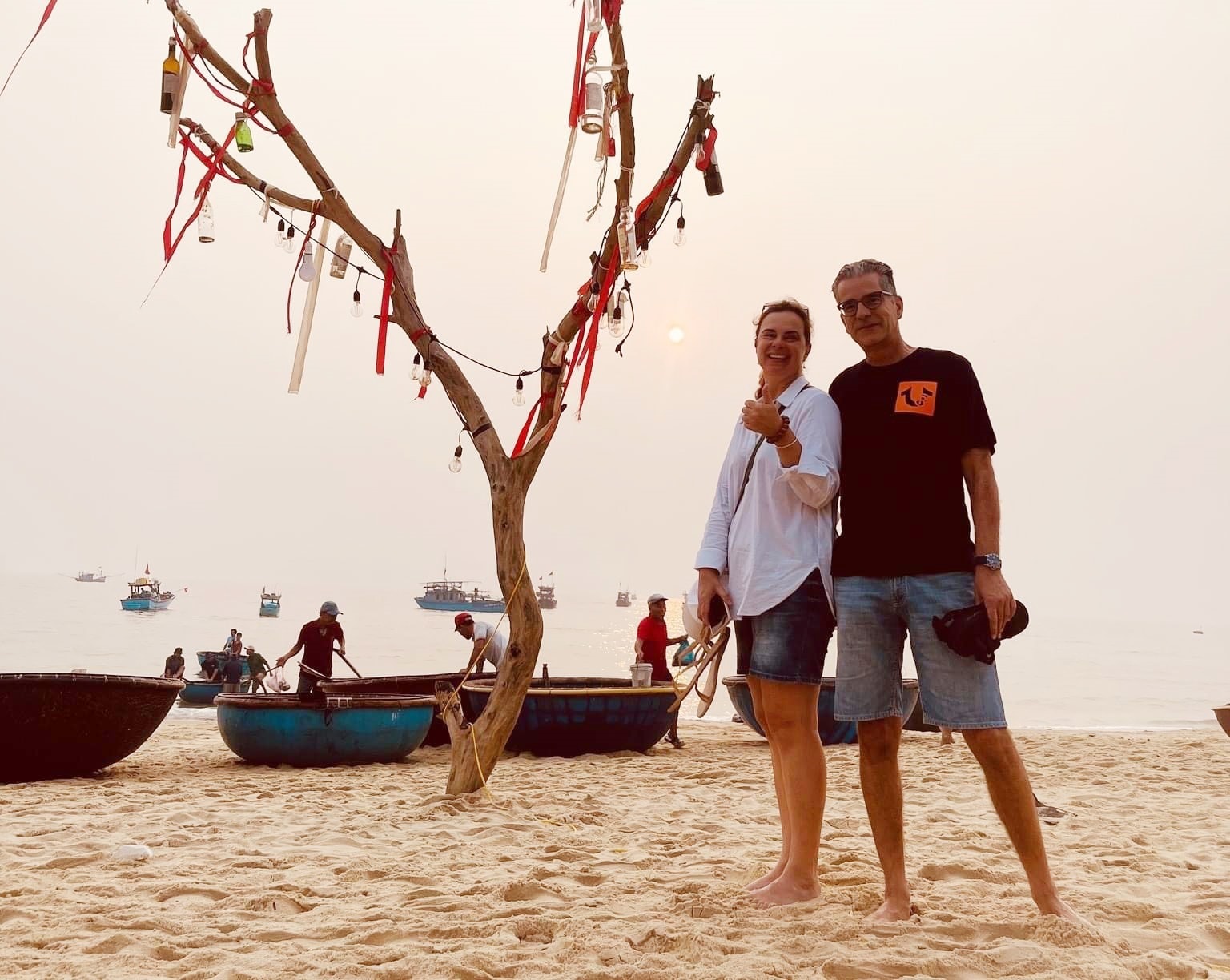 Foreigners to Tam Tien fishing village