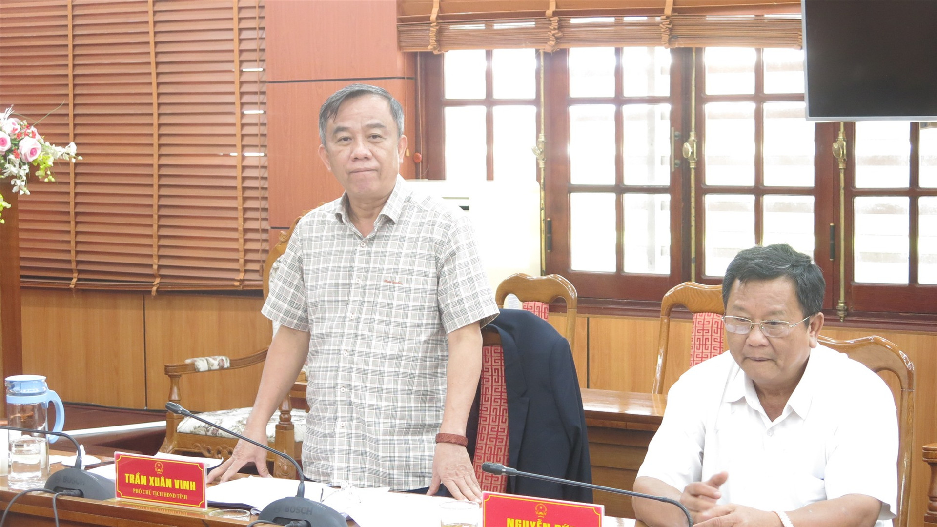 Phó Chủ tịch HĐND tỉnh Trần Xuân Vinh phát biểu tại phiên giám sát