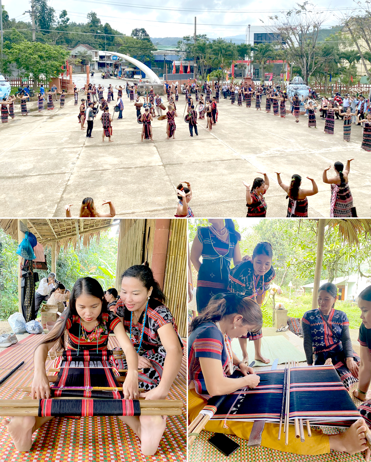 Truyền dạy dệt và múa cho đồng bào và cán bộ người Cơ Tu vừa được tổ chức tại Đông Giang. Ảnh: TV