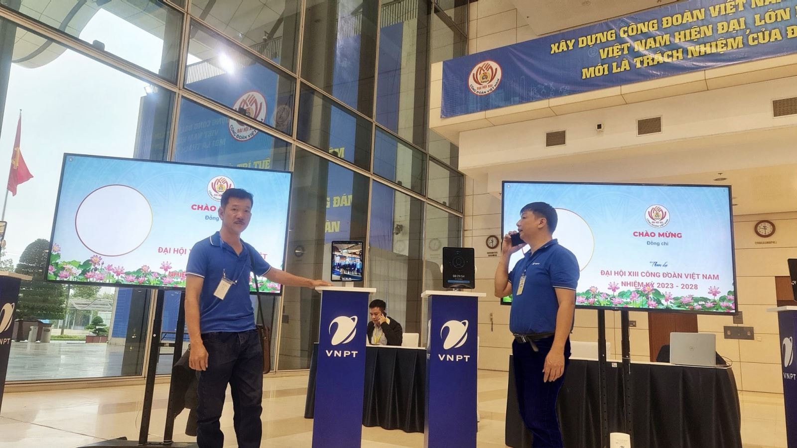 Hệ thống nhận diện khuôn mặt được ứng dụng trong Đại hội XIII Công đoàn Việt Nam vừa qua.