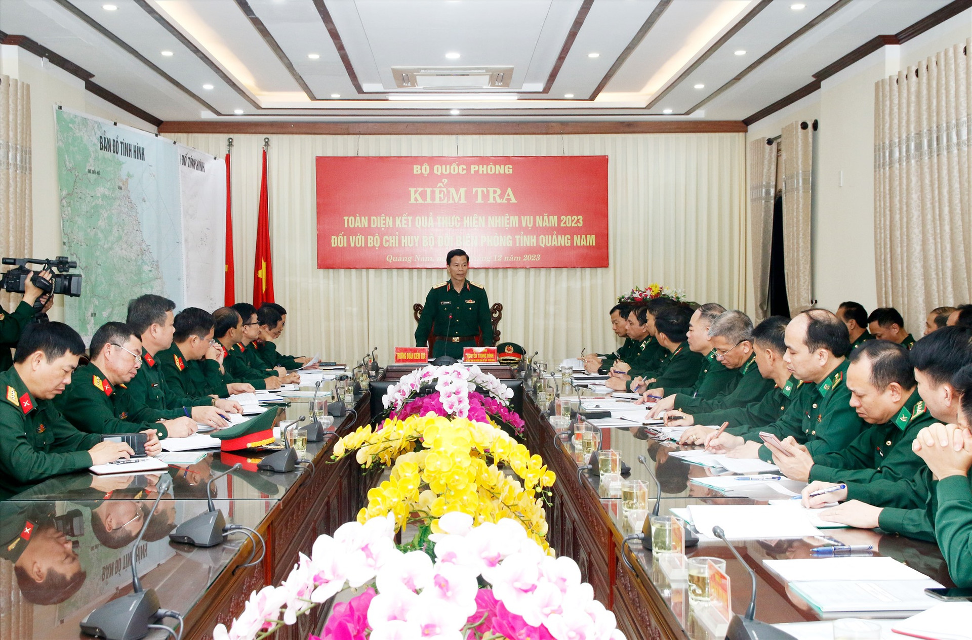 Trung tướng Nguyễn Trọng Bình kết luận kiểm tra. Ảnh: HUỲNH CHÍN