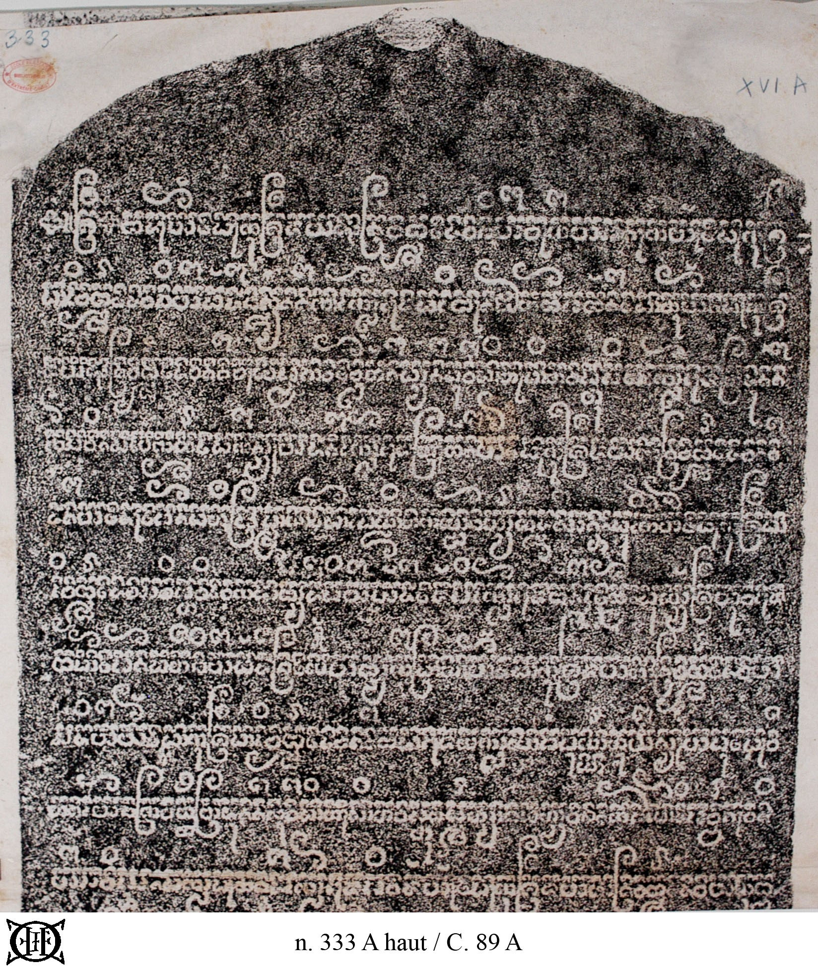 Bản dập Văn khắc C 89 (Lưu trữ của EFEO).
