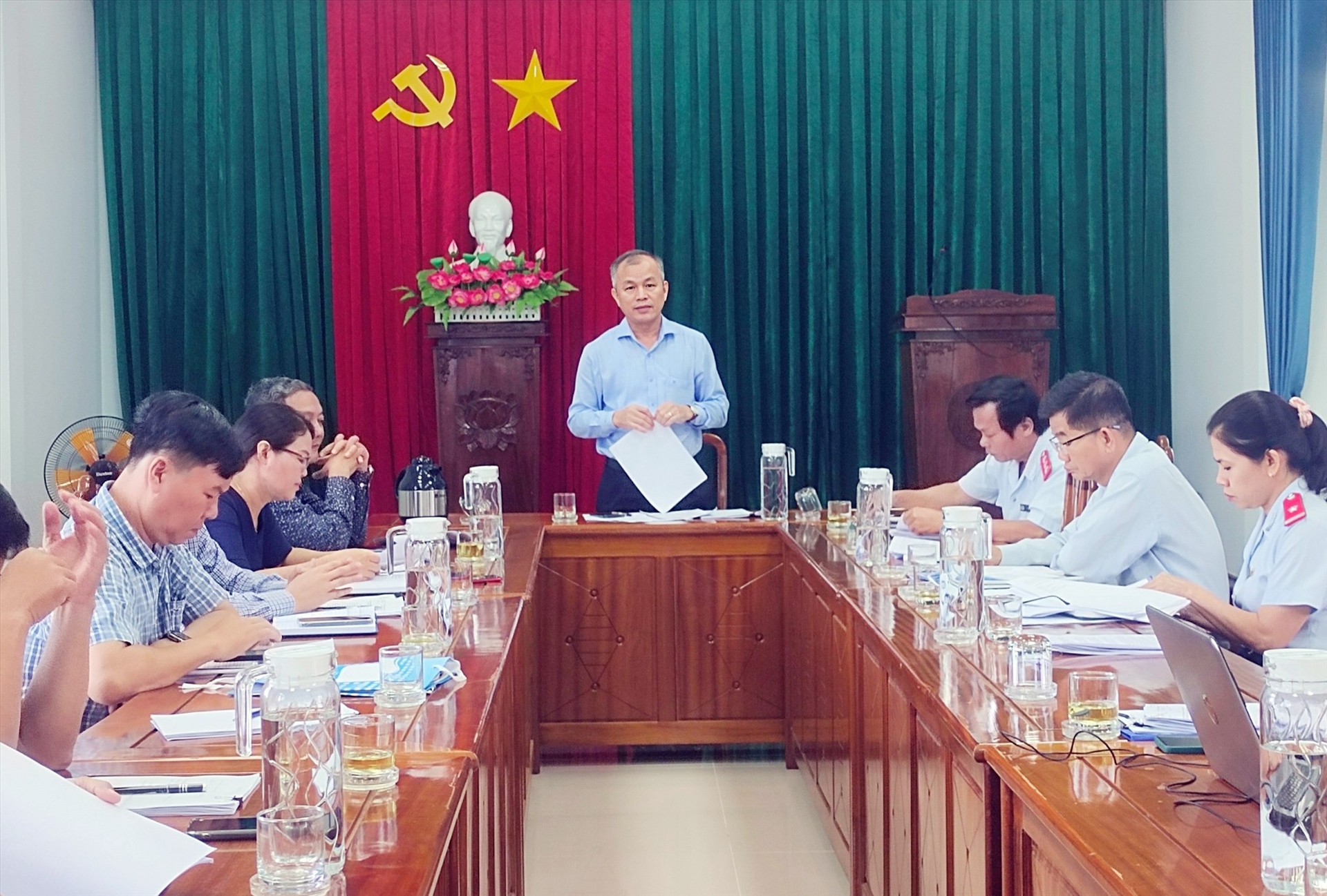 Chánh Thanh tra tỉnh Nguyễn Đức Tiến phát biểu tại buổi công bố Quyết định thanh tra