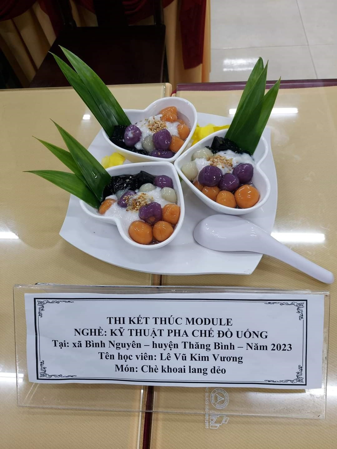 Món ăn, đồ uống được các học viên lớp học tại xã Bình Nguyên thực hành kết thúc khoá học
