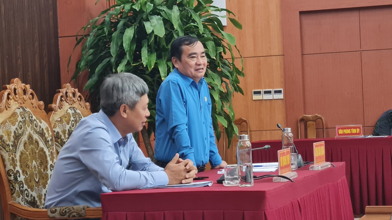 Ông Phan Xuân Quang đề nghị với UBND tỉnh một số nội dung phối hợp năm 2024. Ảnh: D.L