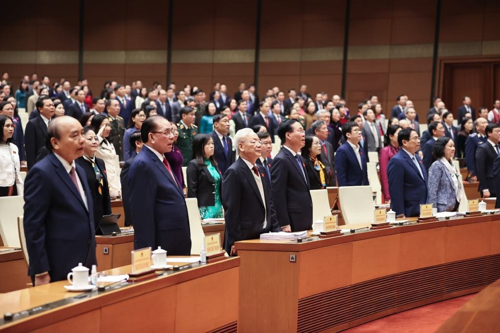 Tổng Bí thư Nguyễn Phú Trọng và các đồng chí lãnh đạo Đảng, Nhà nước dự phiên khai mạc Kỳ họp bất thường lần thứ 5, Quốc hội khóa XV.