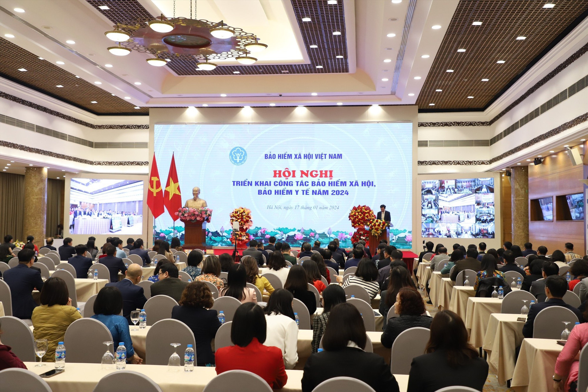 Hội nghị trực tuyến toàn quốc triển khai nhiệm vụ ngành BHXH Việt Nam. Ảnh: BHXH Việt Nam