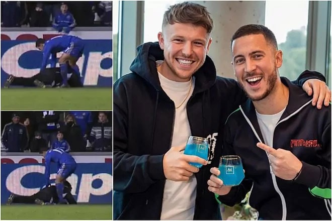 Charlie Morgan và Eden Hazard. Ảnh: ST