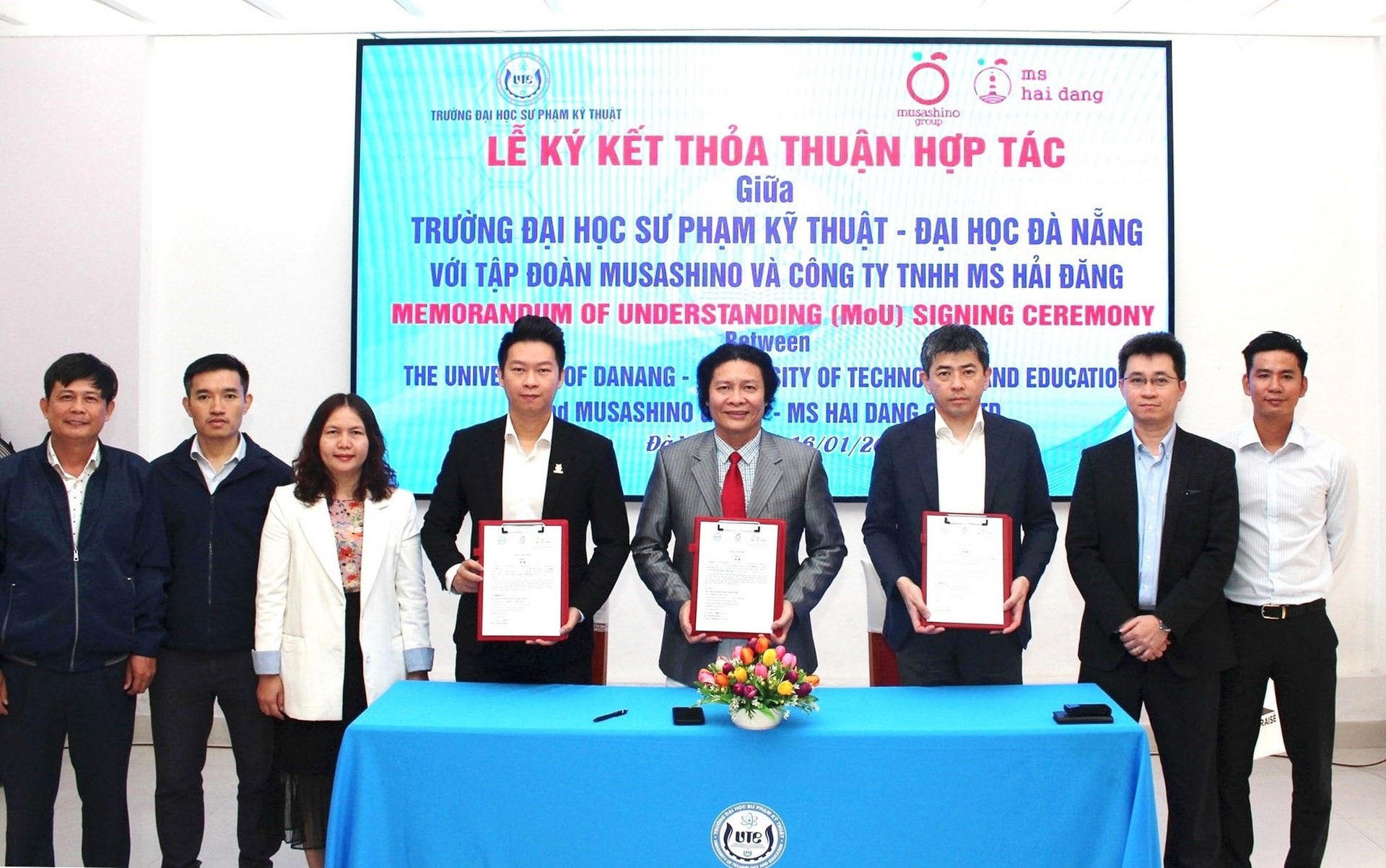 Trường Đại học Sư phạm kỹ thuật Đà Nẵng cũng ký kết thỏa thuận hợp tác với Tập đoàn Musashino và Công ty TNHH MS Hải Đăng.