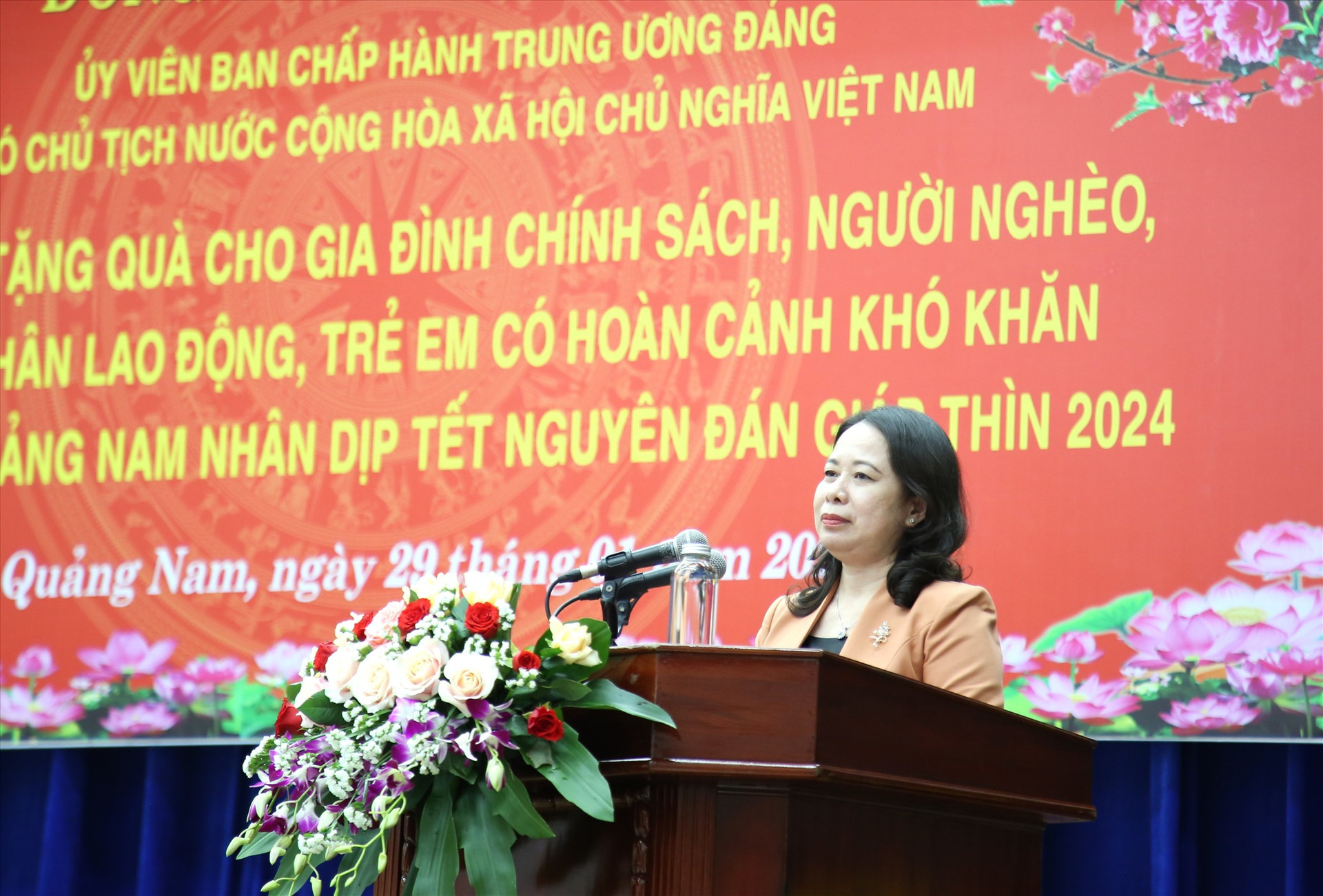 Phó Chủ tịch nước Võ Thị Ánh Xuân phát biểu. Ảnh: A.N
