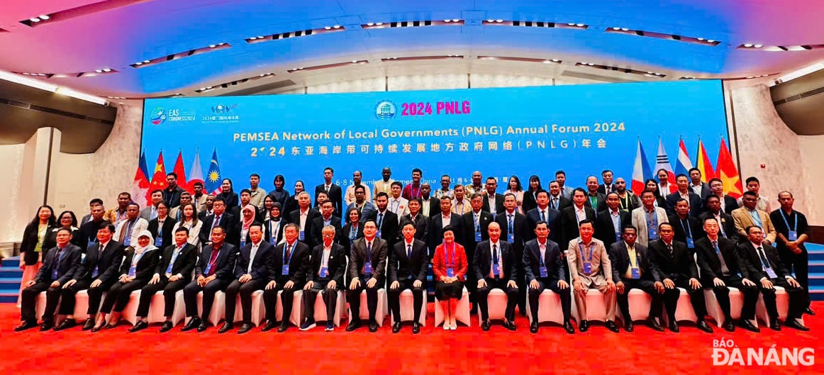 Các đại biểu tham dự Đại hội đồng PNLG 2024 tại Hạ Môn, Trung Quốc (Ảnh do đoàn công tác của thành phố Đà Nẵng gửi về)
