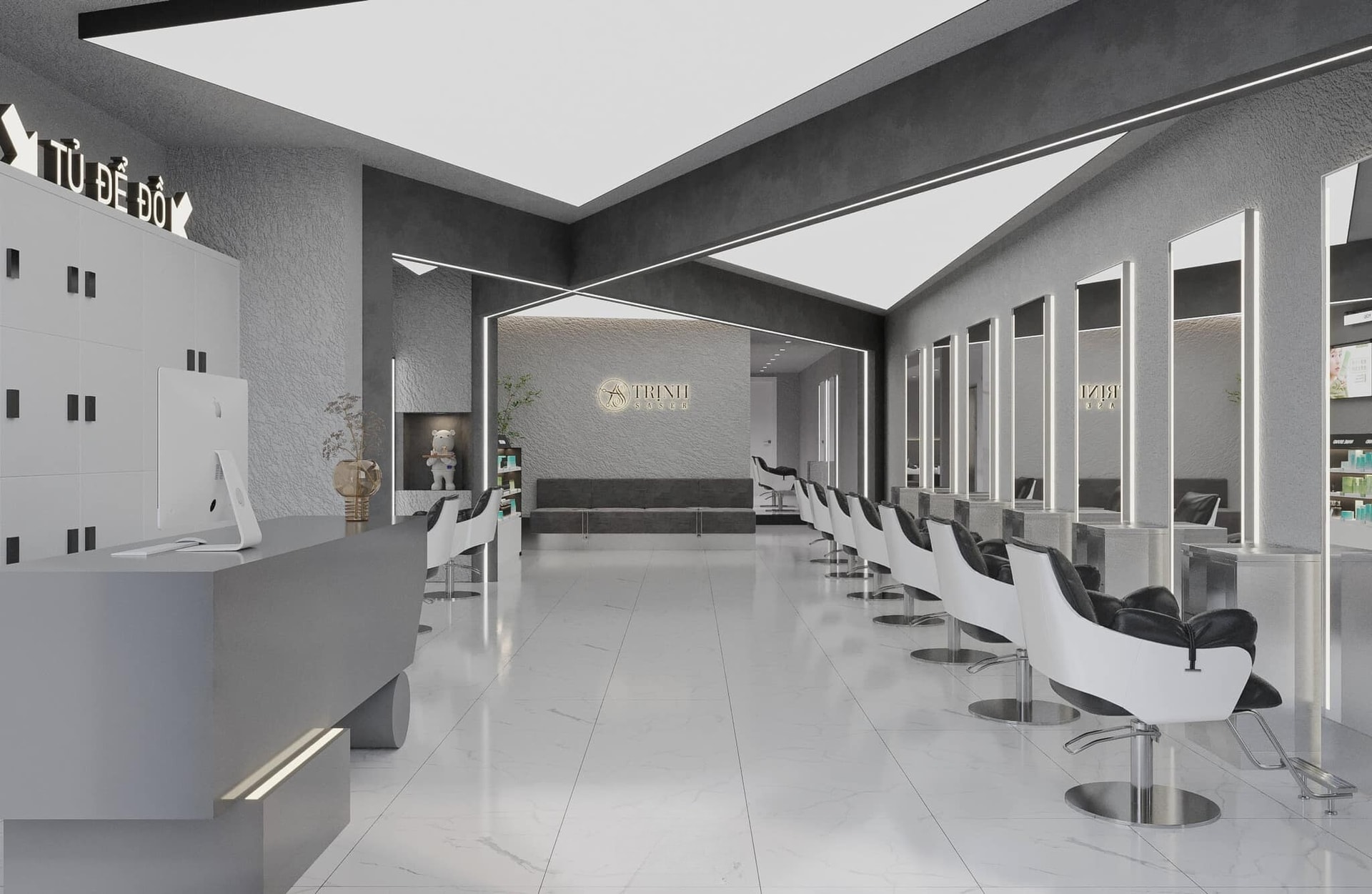 Không gian salon cực kỳ sang trọng, hiện đại.