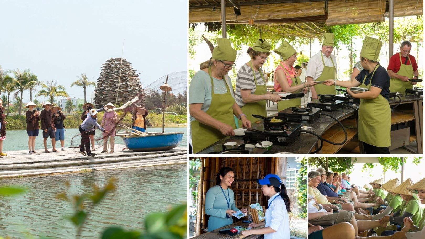Tra Que blends farming with experiential tourism, allowing visitors to enjoy its serene landscape, dress as farmers and try their hand at planting, watering, and tending the crops.