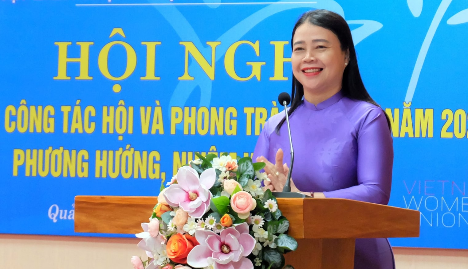 Bà Đặng Thị Lệ Thủy - Chủ tịch Hội LHPN tỉnh.